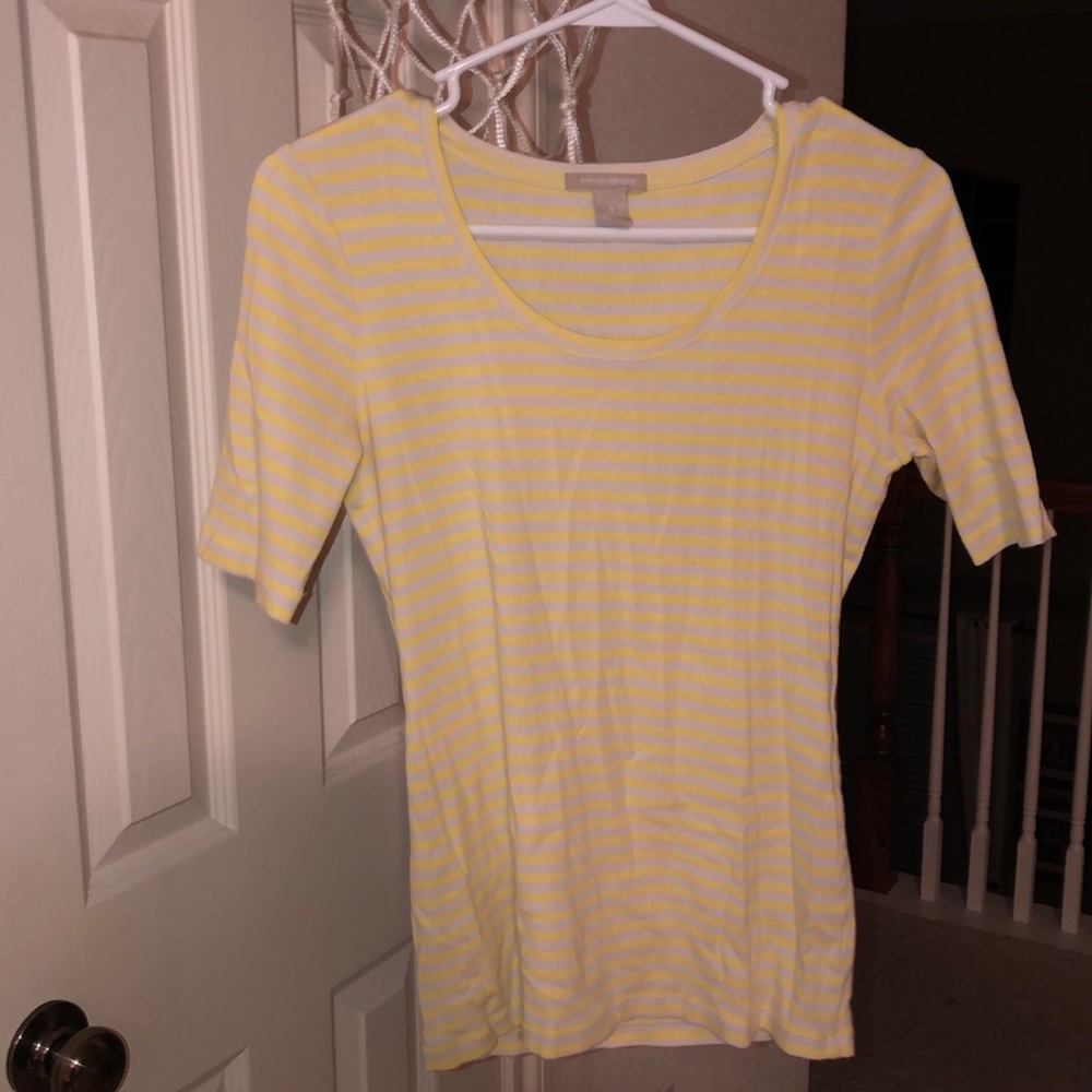 yellow and white striped shirt